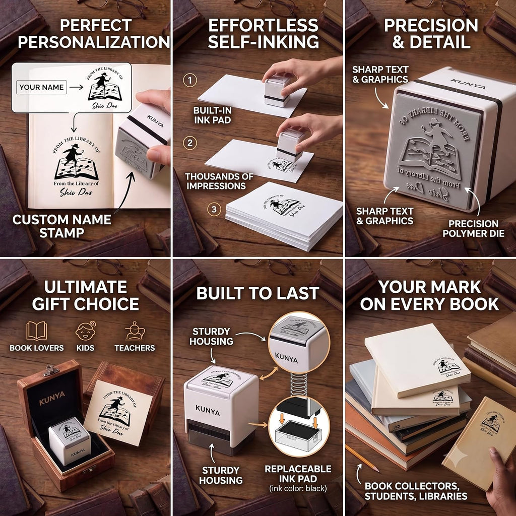 Personalised Magical Hat Self-Inking Book Stamp