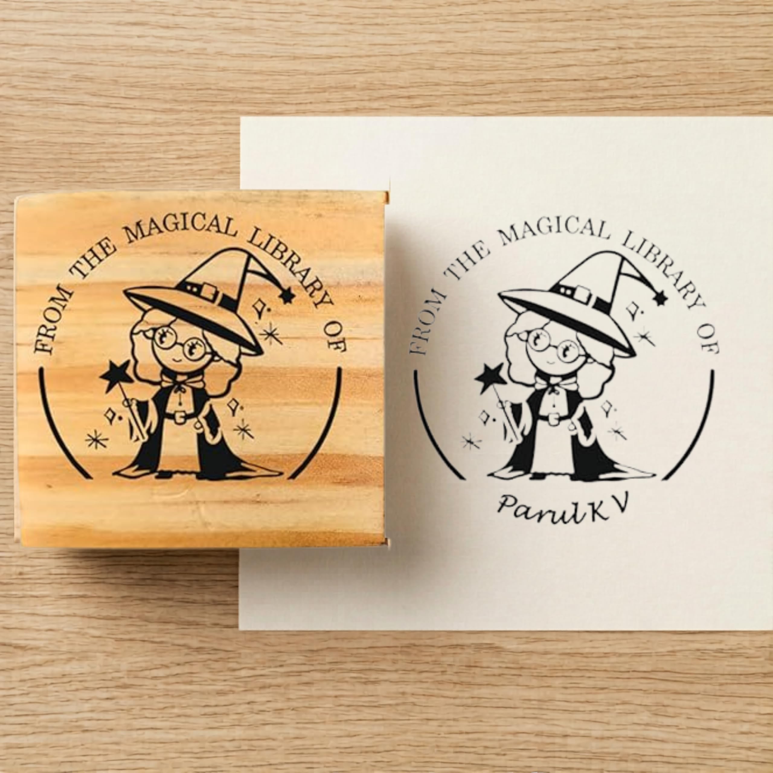Personalised Kids Stamp with Your Name for School Book (3.5 cm Dia), customised for Stamping Books for Readers, Great Gift for booklovers, Kids, Scrap Book Journels