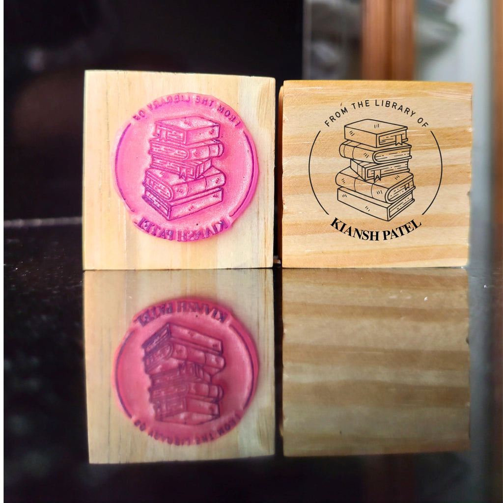 Personalised Kids Stamp with Your Name for School Book (3.5 cm Dia), customised for Stamping Books for Readers, Great Gift for booklovers, Kids, Scrap Book Journels