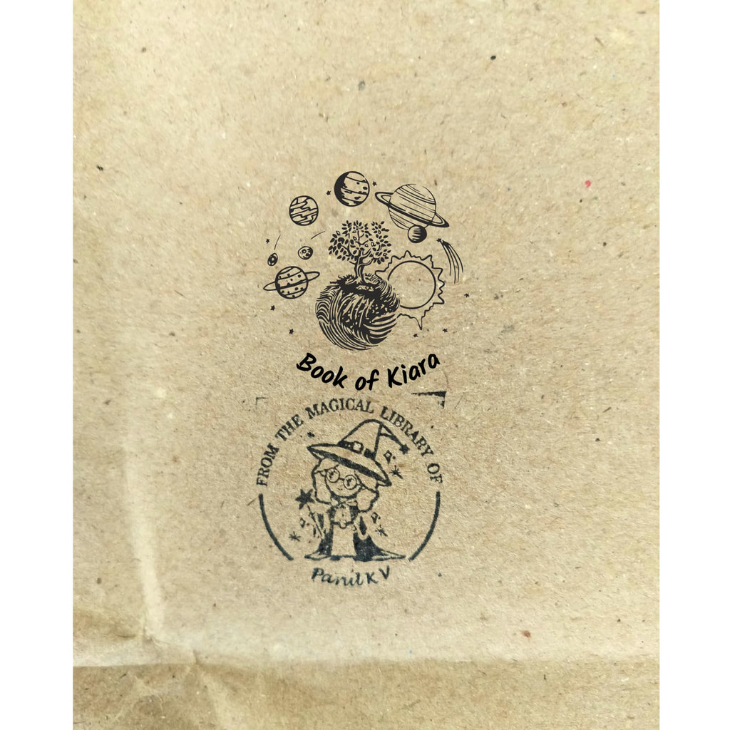 Personalised Book Stamp with Your Name(3.5 cm Dia), customised for Stamping Books for Readers, Great Gift for booklovers, Kids, Teachers (Sapce Dreamer)