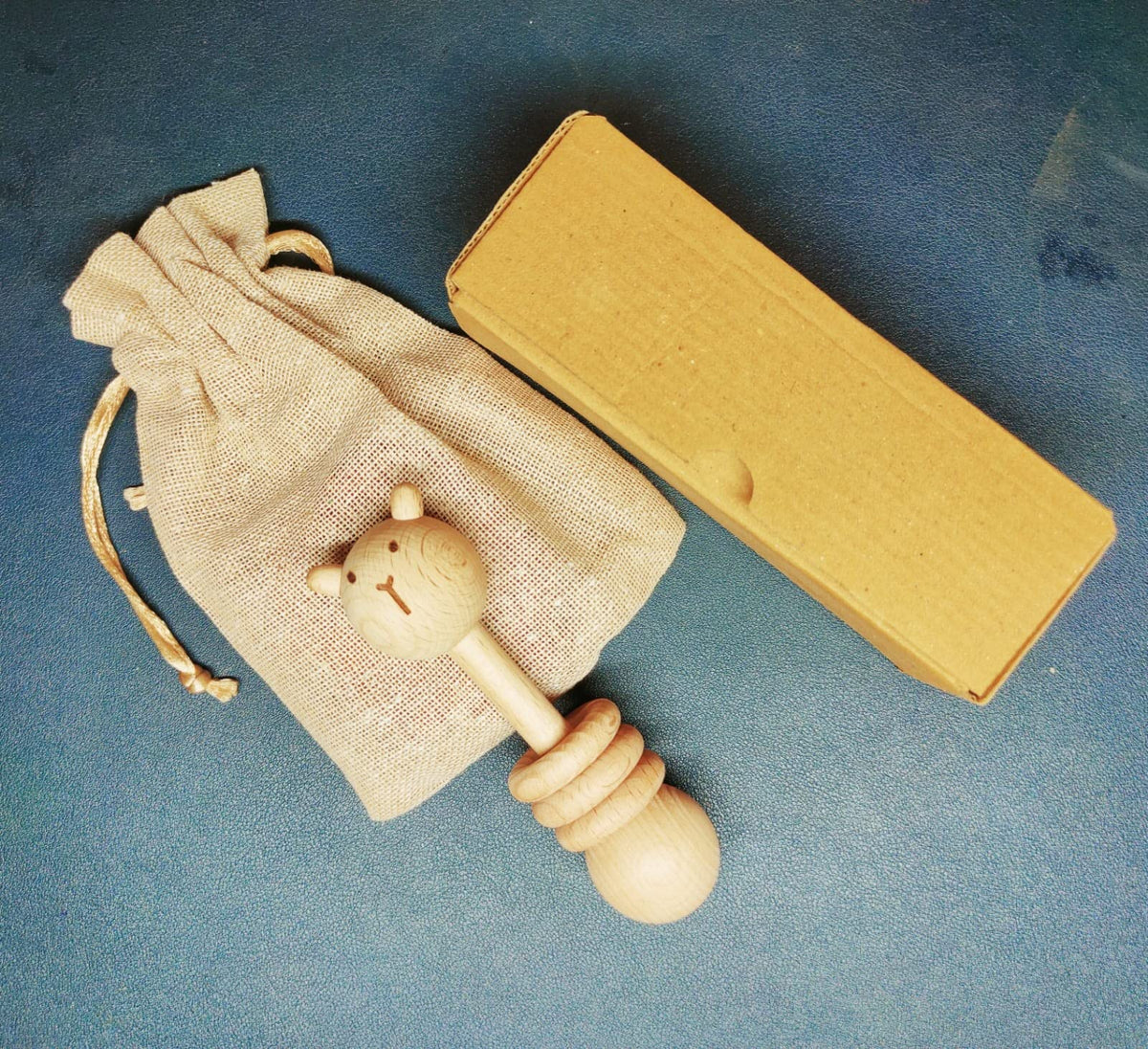Wooden Neem Wood Dumbler Rattler Cum Child Safe Teether Completely Natural Wooden Toy Antibacterial And Anti Fungal