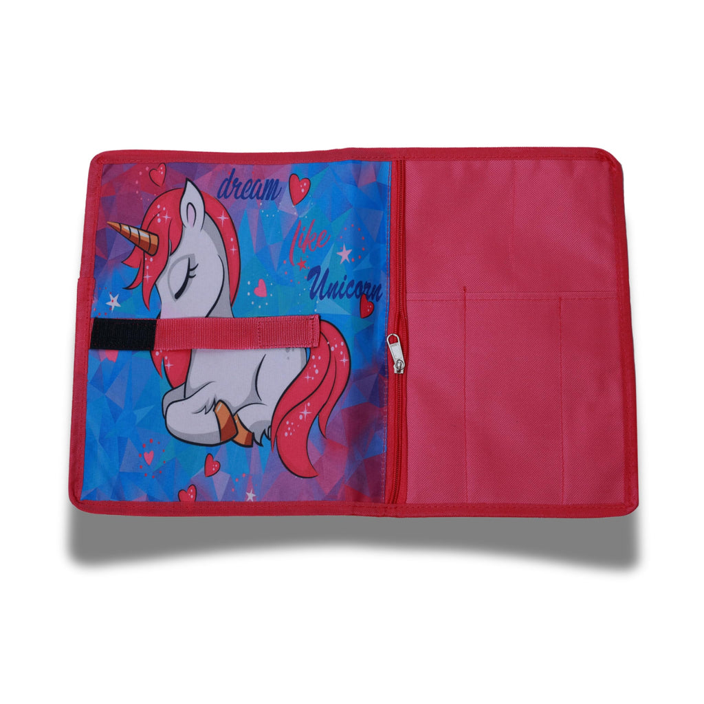 Unicorn Printed Roll-Up Place mat for Kids – Roll able Nylon Dinner Mat with Cutlery Pockets