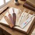 Custom Leatherette Bookmarks with Tassel (8 Pack, Book Collector) – Personalized UV Printed Name & Quote Bookmarks for Book Lovers
