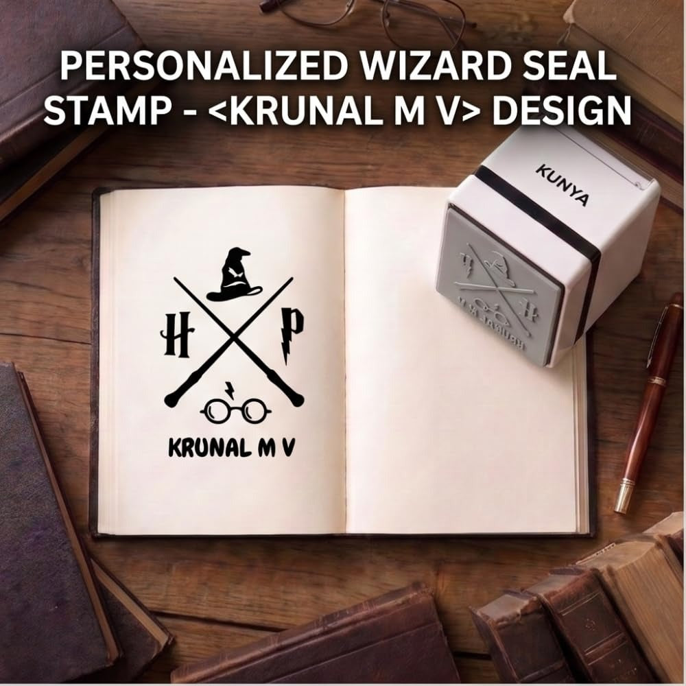 Personalised Wizarding Seal Self-Inking Book Stamp