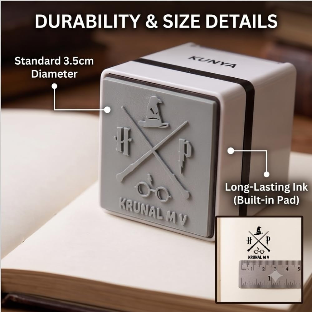 Personalised Wizarding Seal Self-Inking Book Stamp
