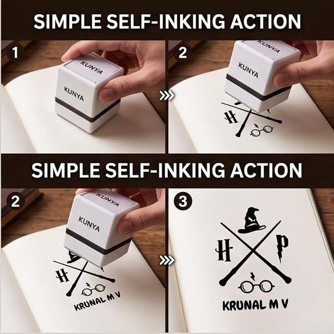 Personalised Wizarding Seal Self-Inking Book Stamp