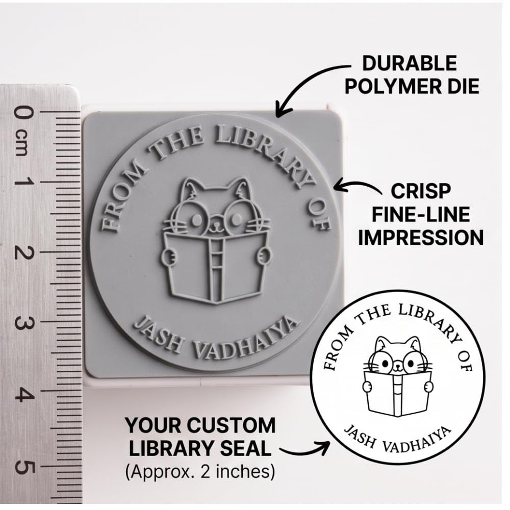 Personalised Smart Cat Self-Inking Book Stamp
