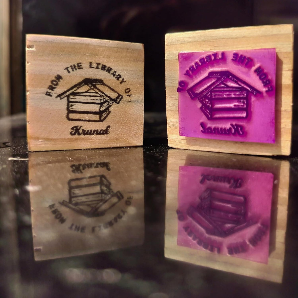 Personalised My Home Wooden Book Stamp