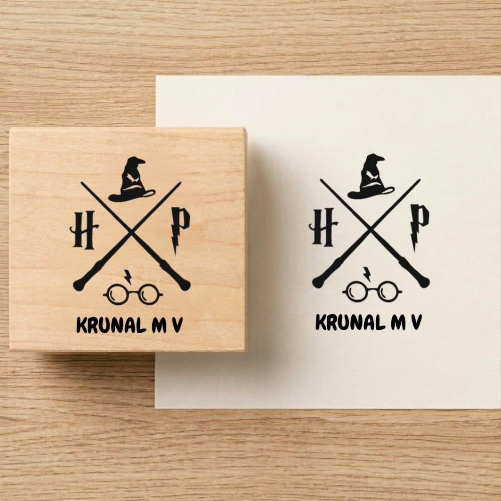 Personalised Wizarding Seal Wooden Book Stamp