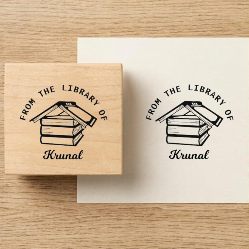 Personalised My Home Wooden Book Stamp – 3.5 cm